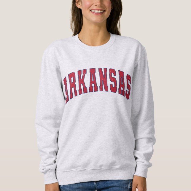 Arkansas State Vintage College Stil Sweatshirt T Shirt (Framsida)
