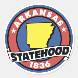 Arkansas Statehood Gifts and Tees Runt Klistermärke