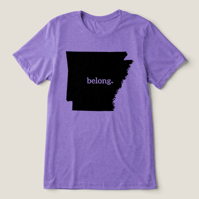 Arkansas-staten Karta Belong T Shirt (Design Framsida)