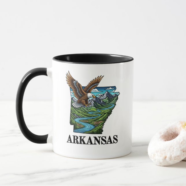 Arkansas-staten Tatto Stil Örn bergen Mugg (Med munk)