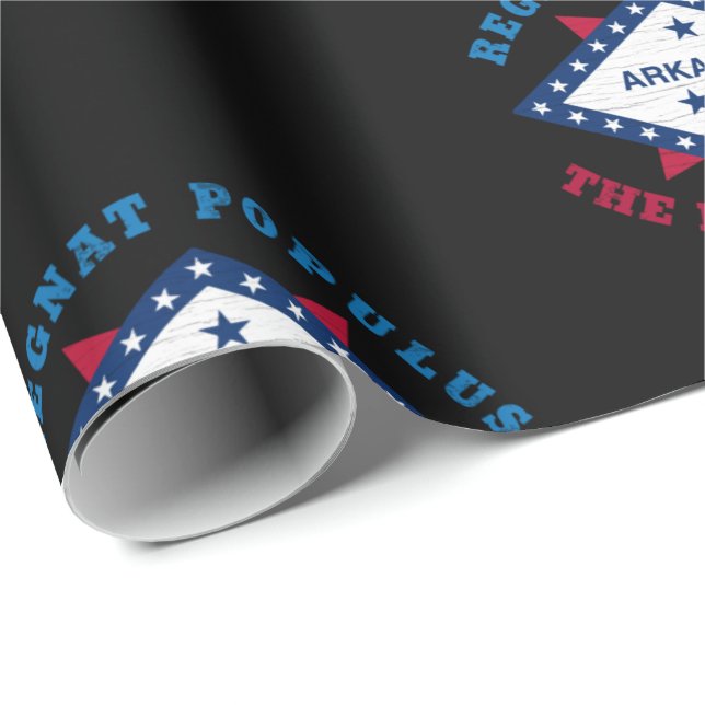 ARKANSAS STATFLAGG PRESENTPAPPER (Rullad Hörn)