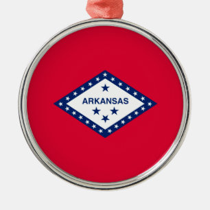 Arkansas Statlig flagga Design Decor Julgransprydnad Metall