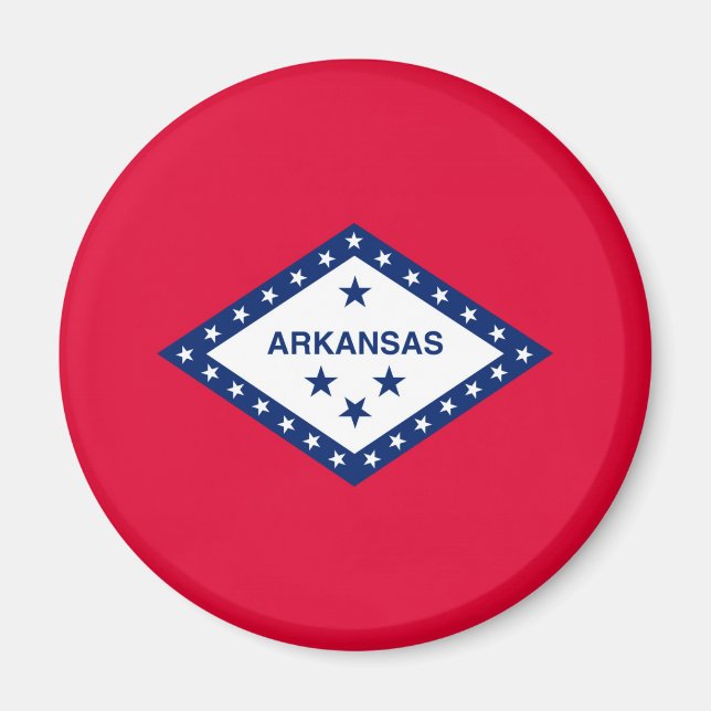 Arkansas Statlig flagga Design Magnet (Framsidan)