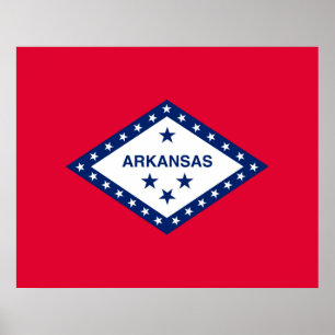 Arkansas Statlig flagga Design Poster