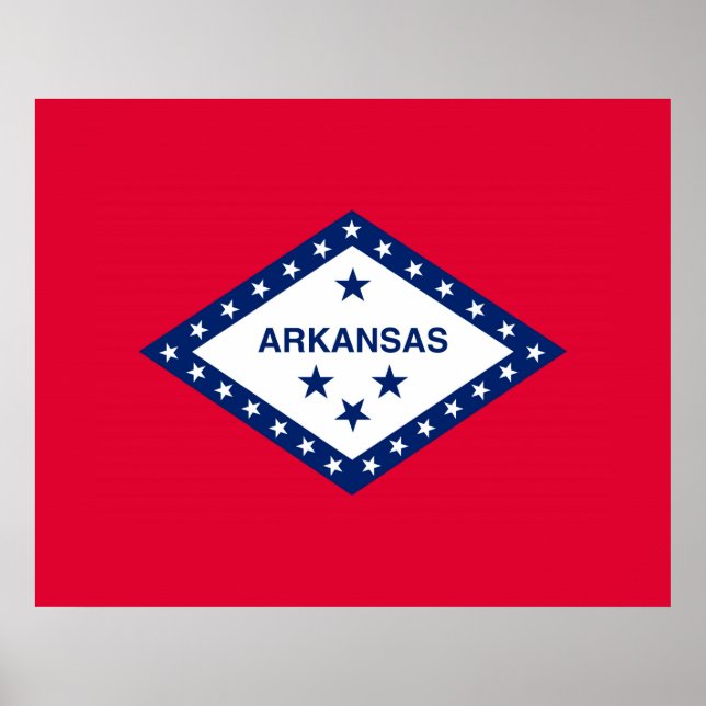 Arkansas Statlig flagga Design Poster (Framsidan)