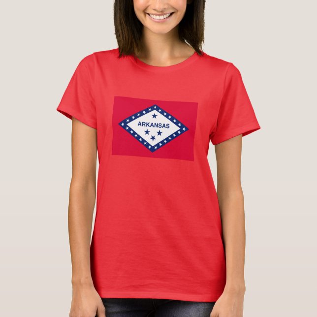 Arkansas Statlig flagga Design Tee (Framsida)