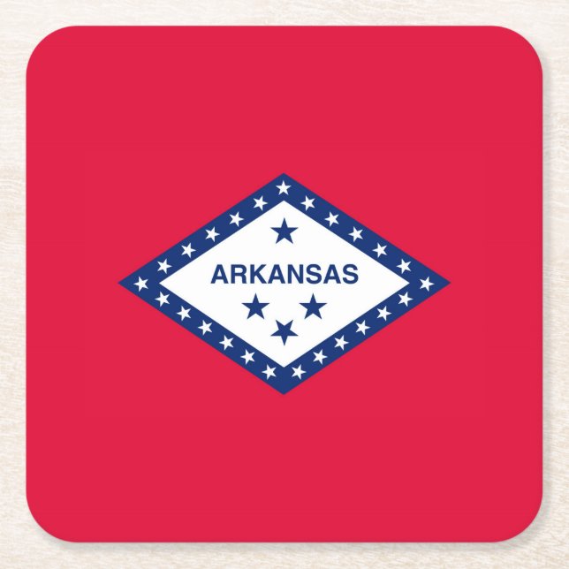 Arkansas Statlig flagga Design Underlägg Papper Kvadrat (Framsidan)