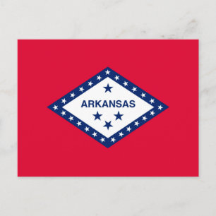 Arkansas Statlig flagga Design Vykort