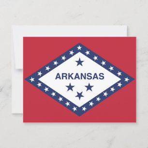 Arkansas Statlig flagga Diamond & Stars Vykort