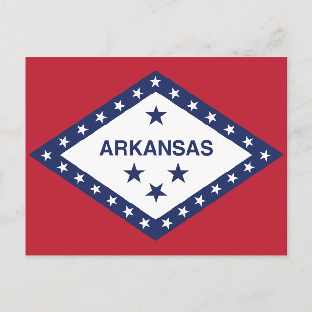 Arkansas Statlig flagga Diamond & Stars Vykort (Framsida)