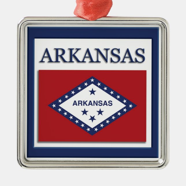 Arkansas Statlig flagga jul Ornament (Framsidan)