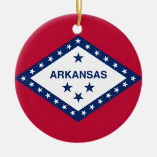 Arkansas Statlig flagga Julgransprydnad Keramik