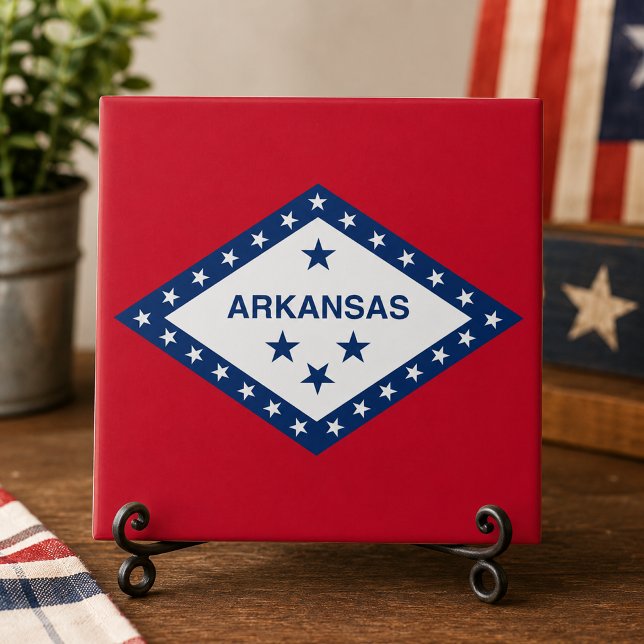 Arkansas statlig flagga kakelplatta (Arkansas State Flag Tile)