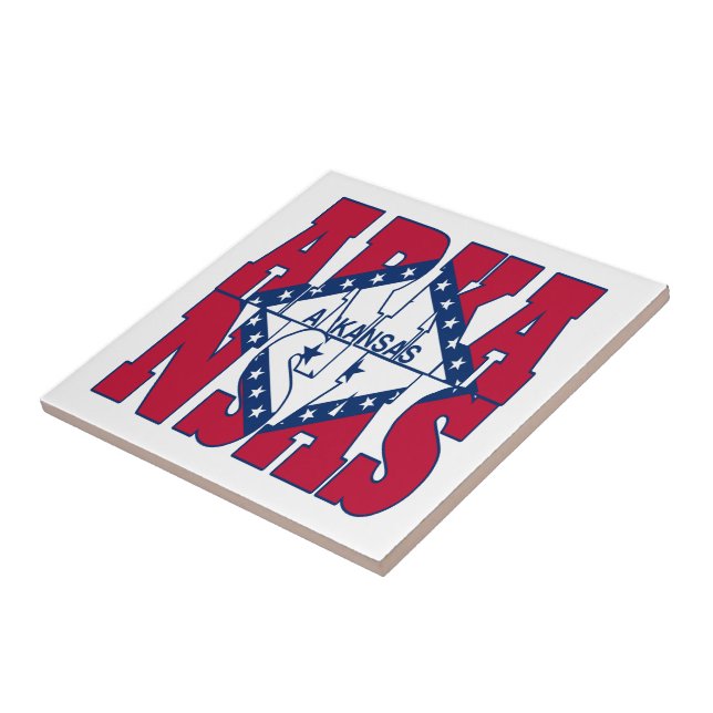Arkansas statlig flagga kakelplatta (Sidan)