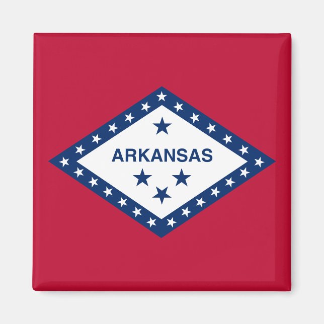 Arkansas Statlig flagga Magnet (Framsidan)