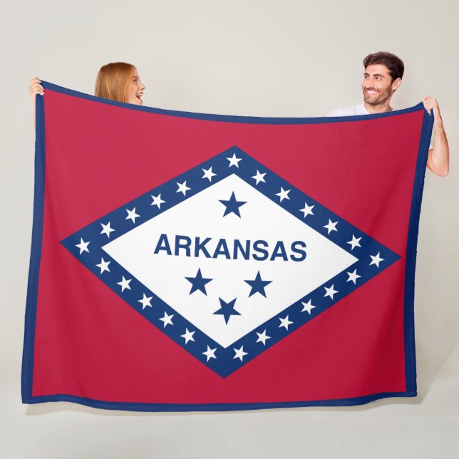 Arkansas Statlig flagga Print Patriotc Fleecefilt (På plats)
