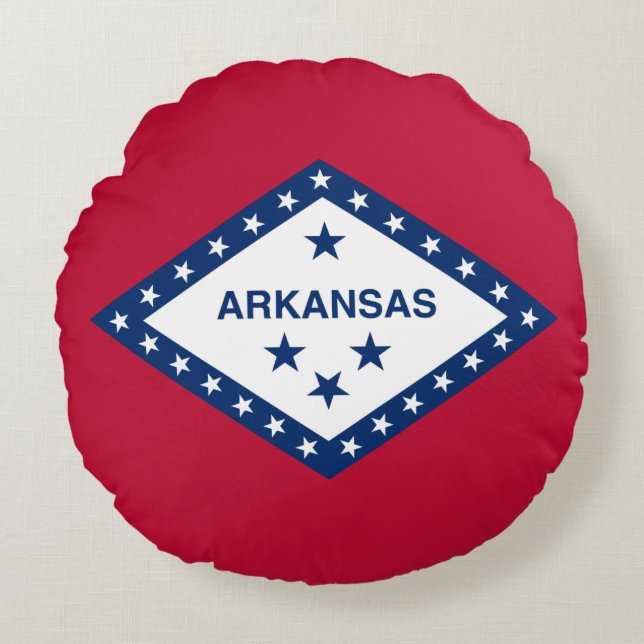 Arkansas Statlig flagga Rund Kudde (Framsidan)
