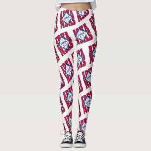 Arkansas statlig flagga text mönster leggings