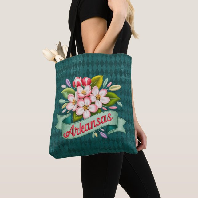 Arkansas statliga blommor emblem tygkasse (Närbild)