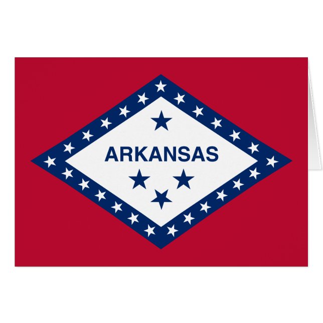 Arkansas statsflagga hälsningskort (Framsidan Horizontal)