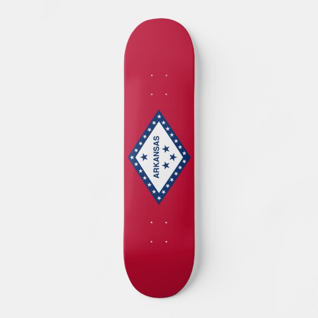 Arkansas statsflagga mini skateboard bräda 18,5 cm (Framsida)