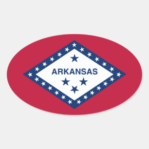 Arkansas statsflagga ovalt klistermärke