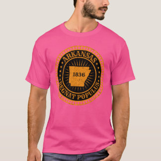 Arkansas Statskarta Motto Flagga Slogan Märke Regn T Shirt
