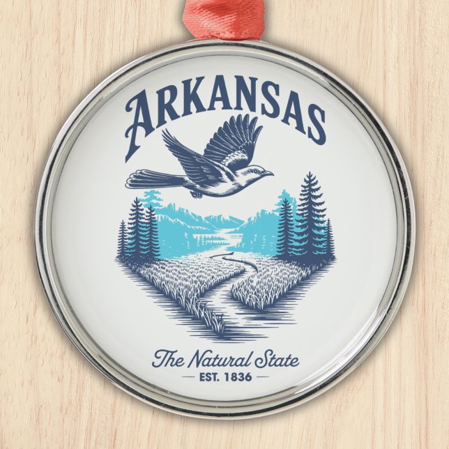 Arkansas The Natural State Julgransprydnad Metall (Skapare uppladdad)