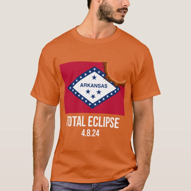 Arkansas Total Eclipse 8 april 2024 T Shirt (Framsida)