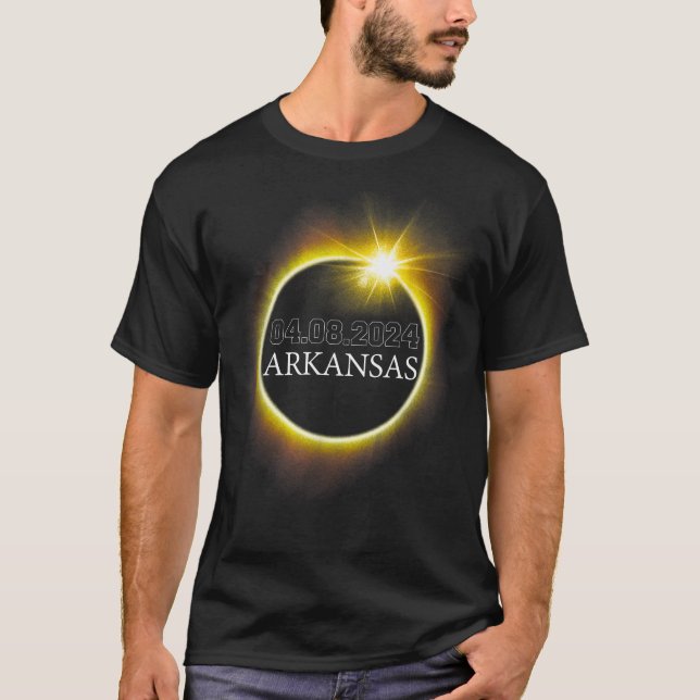 Arkansas Total Solar Eclipse April 8 2024 USA Kart T Shirt (Framsida)