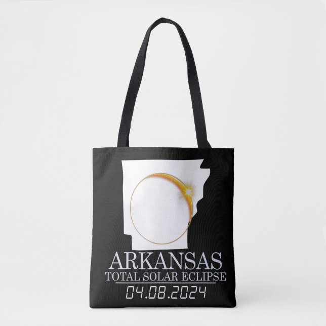 Arkansas Total Solar Eclipse April 8 2024 USA Kart Tygkasse (Framsida)