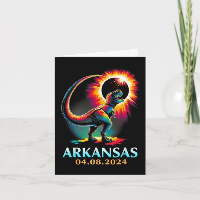 Arkansas Totality Total Solar Eclipse 2024 T Rex D Kort (Framsida)