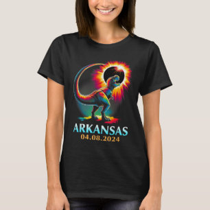 Arkansas Totality Total Solar Eclipse 2024 T Rex D Shirt