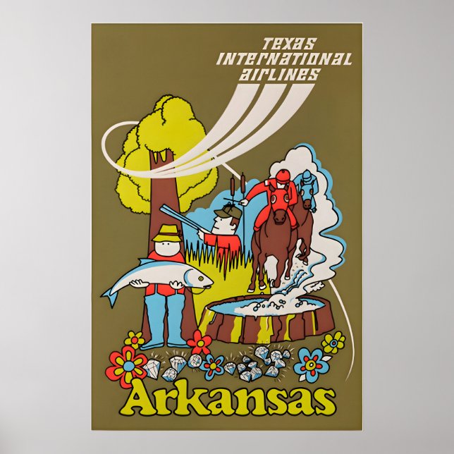 Arkansas tryck resor affisch konst (Framsidan)