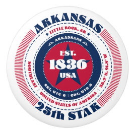 Arkansas US State Rött vitt blått Typography Knopp