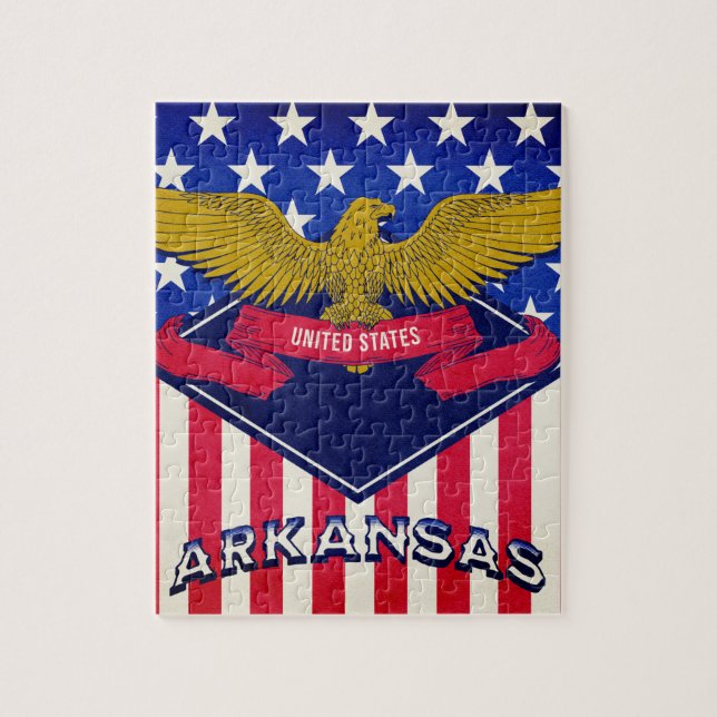 Arkansas USA flagga Pussel (Vertikal)