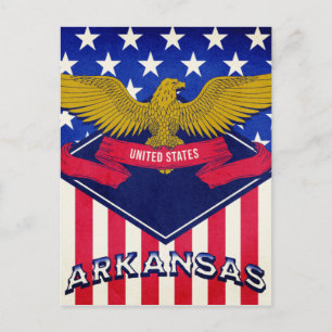 Arkansas USA flagga Vykort