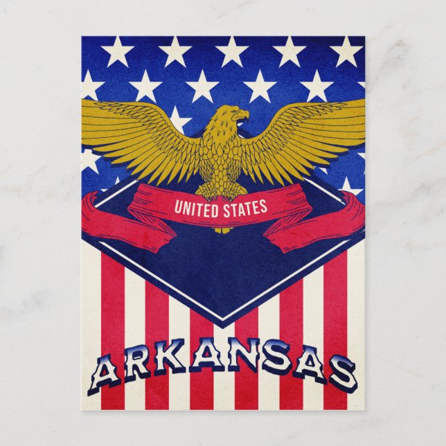 Arkansas USA flagga Vykort (Framsida)