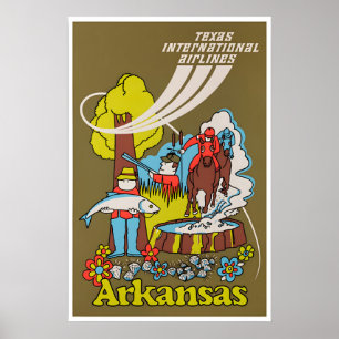 Arkansas Väggkonst Resa Affisch Tryck