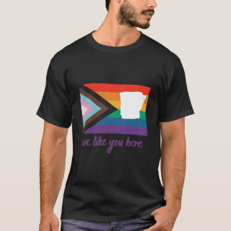 Arkansas- Vi gillar dig här- Progress Pride Flagga T Shirt