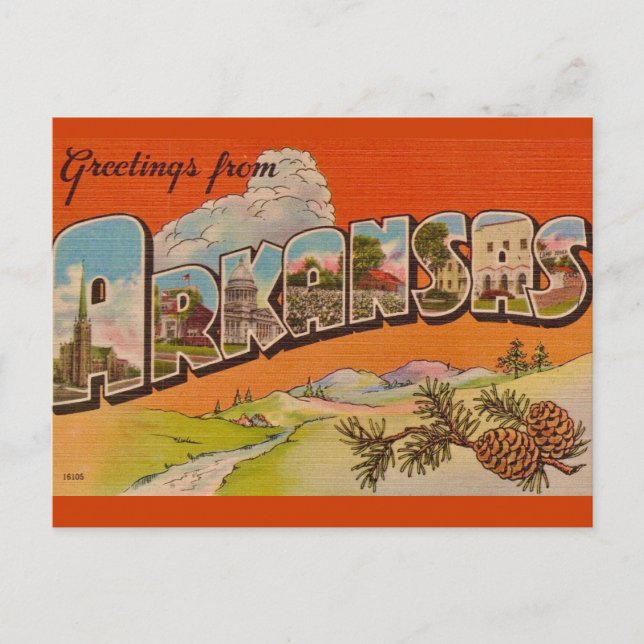 Arkansas Vintage Greetings Vykort  (Framsida)