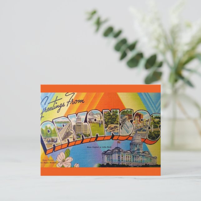 Arkansas Vintage Karta vykort (Stående Fram)