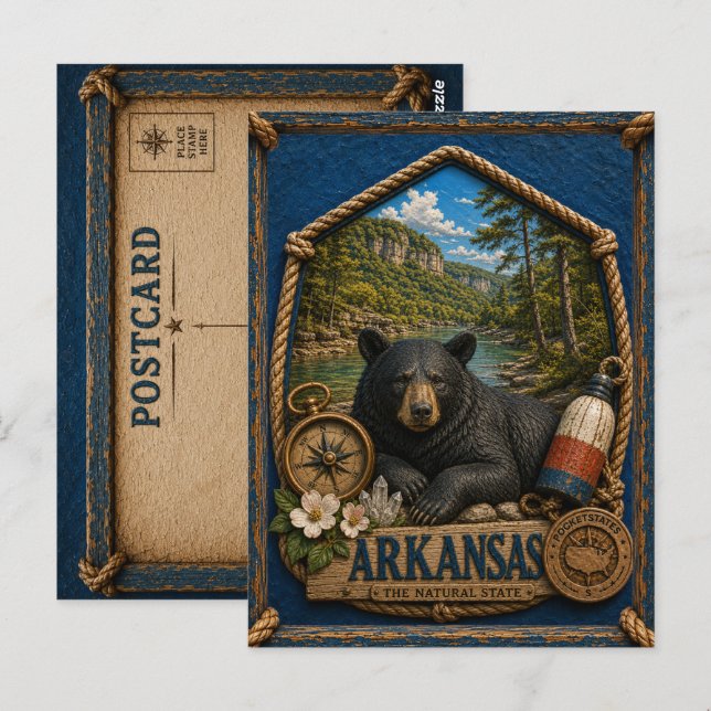 Arkansas Vintage Resa Vykort (Fram/baksida)