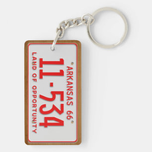 Arkansas vintageregistreringsskylt 1966 Keychain