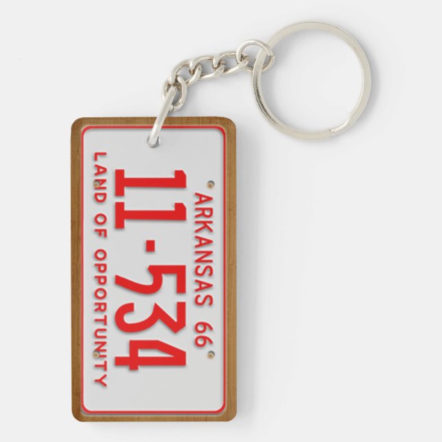 Arkansas vintageregistreringsskylt 1966 Keychain (Baksidan)