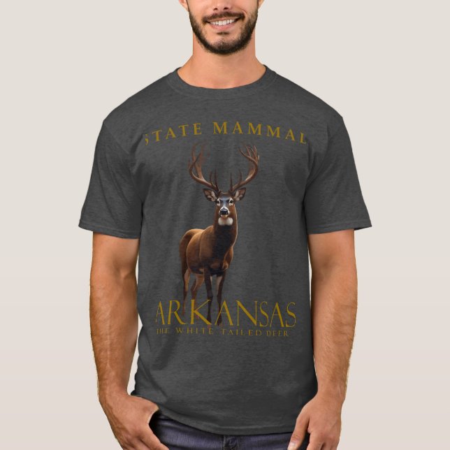 Arkansas White Tailed Deer Design T Shirt (Framsida)
