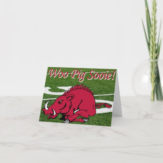 Arkansas Woo Gris Sooie Note Card Anteckningskort (Framsida)