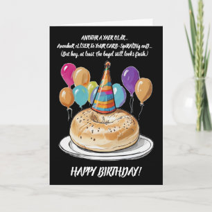 Arkastic Bagel Birthday med ballonger Kort