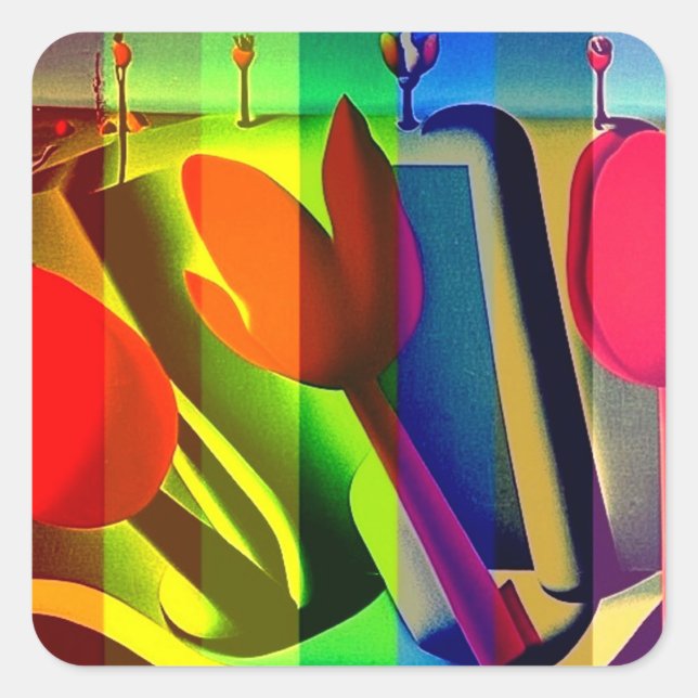 Arkbaleno 128 fyrkantigt klistermärke (Framsida)