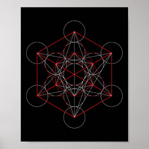 Ärkeängel Metatrons Kub Helig Geometri Andlig Poster